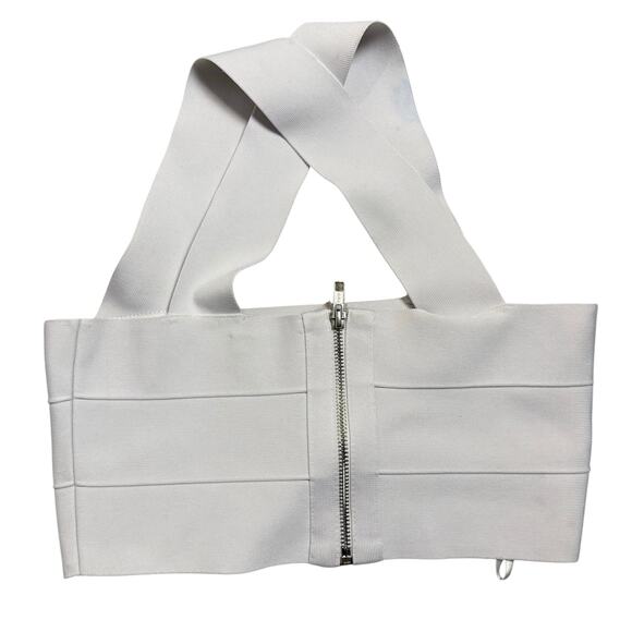 Herve by Herve Leger White Bandage Crisscross Sleeveless Crop Top Size Small - Picture 12 of 14